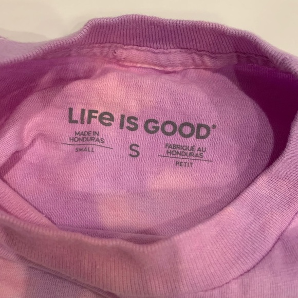 Life Is Good Women’s Tie Dye T-Shirt Size Small Pink Purple Short Sleeve Tee - Picture 2 of 6